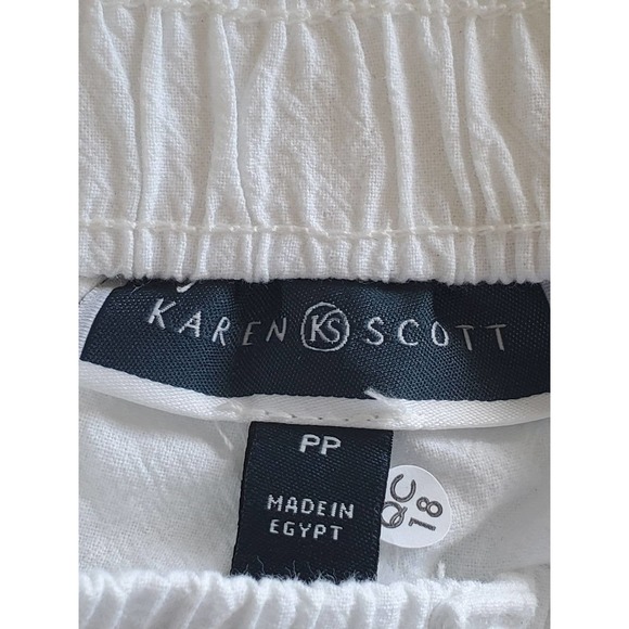 NWT Karen & Scott Women's White Petite Woven Drawstring Capri Pants Size PP - Picture 6 of 8